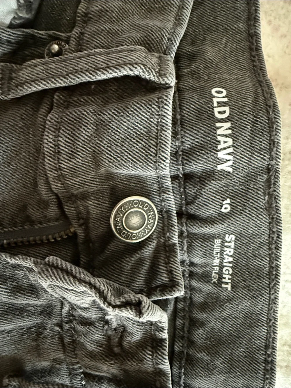 Old Navy Boys Charcoal Straight-Leg Jeans